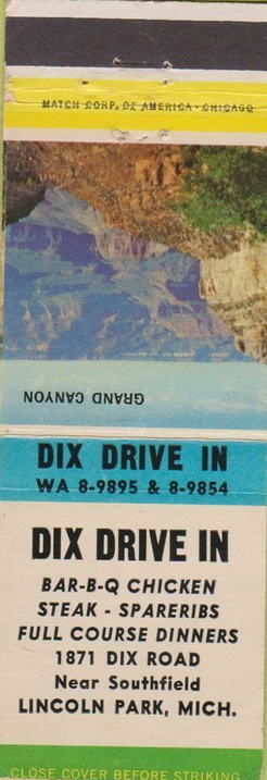 Dix Drive-In - MATCHBOOK